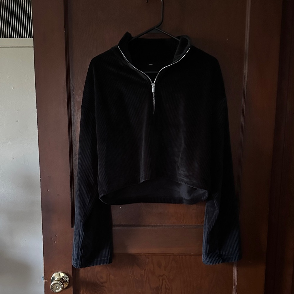 Fabletics Black Cropped Hoodie - image 1